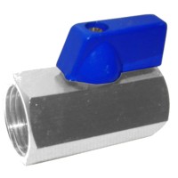 VÁLVULA ESFERA MINI HEMBRA-HEMBRA(BARRA HEXAGONAL) 1/4 GENEBRE 3096H 02